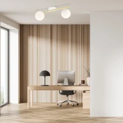 Deckenleuchten|Flurlampen*Emibig Deckenleuchte Weiß Gold Kugelschirm Glas Metall