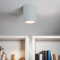 Luminex Deckenleuchte Weiß klein Ø 9 cm flach Spot Metall innen< Bauhaus Lampen|Moderne Lampen