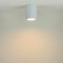 Luminex Deckenleuchte Weiß klein Ø 9 cm flach Spot Metall innen< Bauhaus Lampen|Moderne Lampen