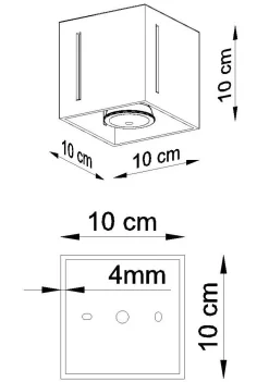 Sollux Deckenleuchte Weiß klein B:10cm eckig Modern FUFIA< Deckenleuchten|Flurlampen