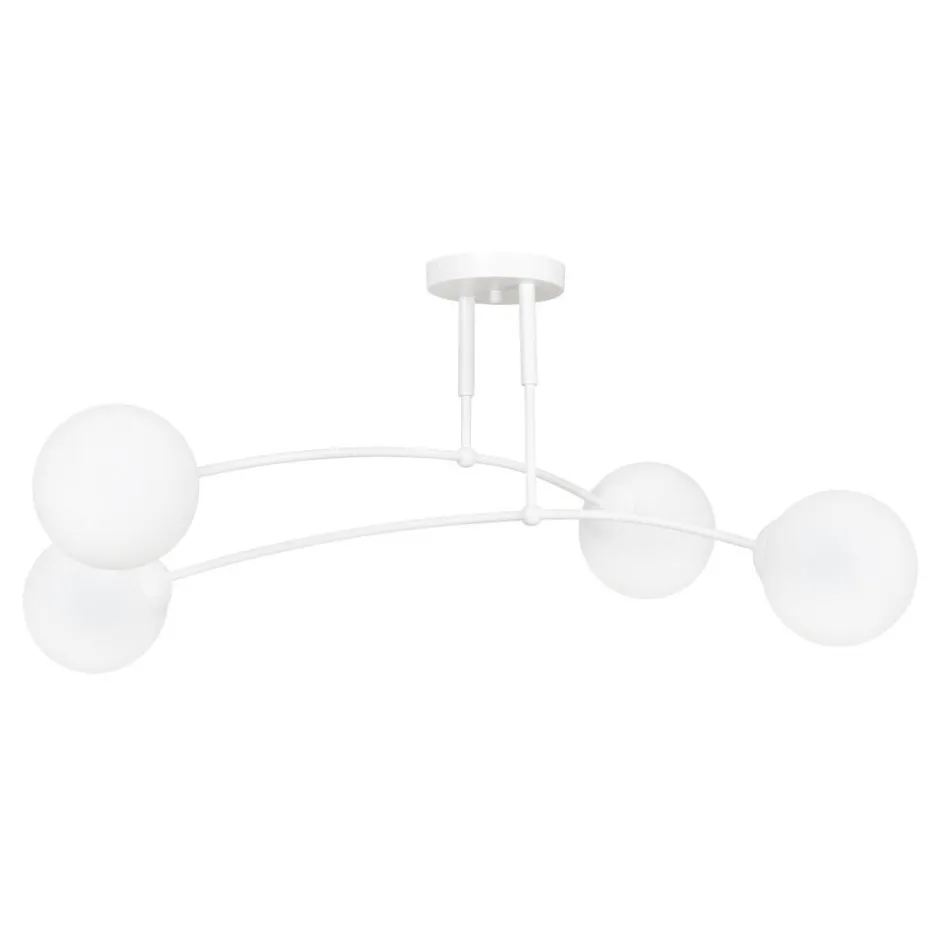 Emibig Deckenleuchte Weiß Kugel Schirm 4x E14 Deckenlampe< Deckenleuchten|Glaslampen