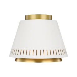 Deckenleuchten|Flurlampen*Elstead Deckenleuchte Weiß Messing Ø28cm Metall Retro Design