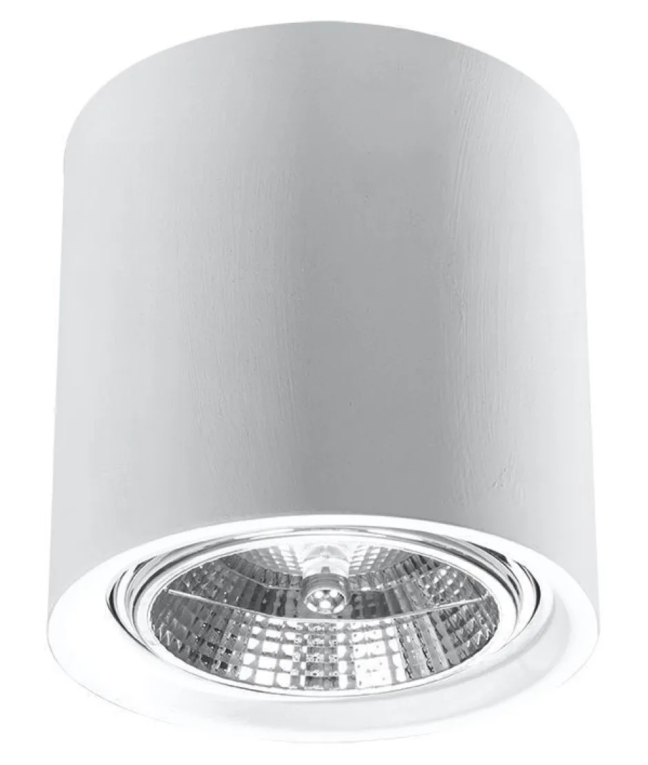 Sollux Deckenleuchte Weiß Metall klein Ø 14,5 cm Modern flach G9< Keramiklampen|Küchenlampen