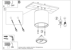 Sollux Deckenleuchte Weiß Metall klein Ø 14,5 cm Modern flach G9< Keramiklampen|Küchenlampen
