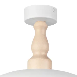 Lamkur Deckenleuchte Weiß Metall Holz Ø 30 cm klein E27 Skandinavisch< Deckenleuchten|Flurlampen