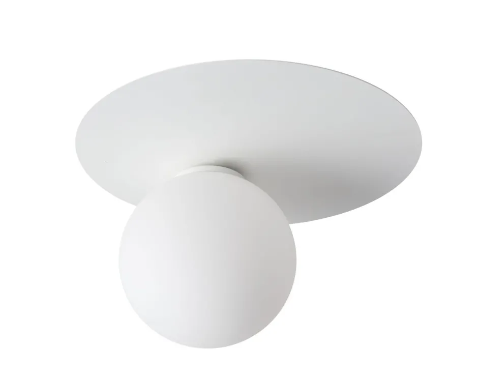 Deckenleuchten|Flurlampen*Sigma Deckenleuchte Weiß Metall Glas blendarm G9 Ø14 cm rund