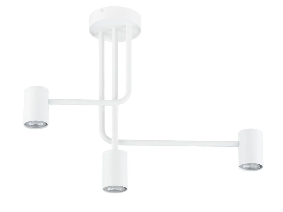 Deckenleuchten|Moderne Lampen*Sigma Deckenleuchte Weiß Metall GU10 3-flammig akzentuiert