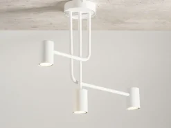 Deckenleuchten|Moderne Lampen*Sigma Deckenleuchte Weiß Metall GU10 3-flammig akzentuiert