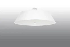 Sollux Deckenleuchte Weiß Stoff Glas rund Ø 70 cm blendarm< Deckenleuchten|Flurlampen