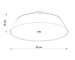 Sollux Deckenleuchte Weiß Stoff Glas rund Ø 70 cm blendarm< Deckenleuchten|Flurlampen