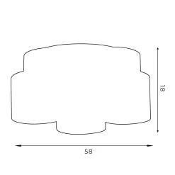 Deckenleuchten|Flurlampen*Luminex Deckenleuchte Weiß Stoff Metall E27 Ø58 cm blendarm