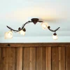 Lamkur Deckenleuchte Wohnzimmer Shabby Braun Floral< Deckenleuchten|Flurlampen