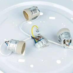 Holzlampen|Moderne Lampen*Lamkur Deckenleuchte Wohnzimmer Rund Braun Holz 3-flmg