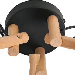 Schlafzimmer Lampen|Lampen Aus Aller Welt*TK Lighting Deckenleuchte Wohnzimmer 3-flammig Leinen Holz Metall