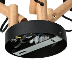 Schlafzimmer Lampen|Lampen Aus Aller Welt*TK Lighting Deckenleuchte Wohnzimmer 3-flammig Leinen Holz Metall