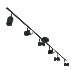 Wohnzimmerlampen|Metall Lampen*Steinhauer Deckenspot beweglich Schwarz 134 cm inkl. GU10 6-flmg