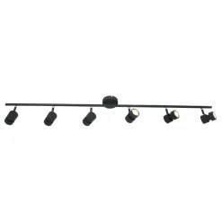 Wohnzimmerlampen|Metall Lampen*Steinhauer Deckenspot beweglich Schwarz 134 cm inkl. GU10 6-flmg