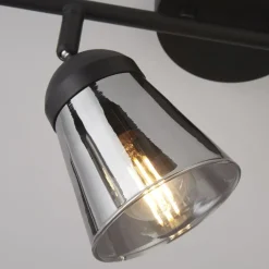 Deckenleuchten|Flurlampen*Searchlight Deckenspot 4-flammig B: 83 cm Schwarz Rauchgrau E14