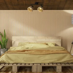 Searchlight Deckenspot 2-flammig E14 Schwarz Natur Bambus Holz Metall< Flurlampen|Bürolampen