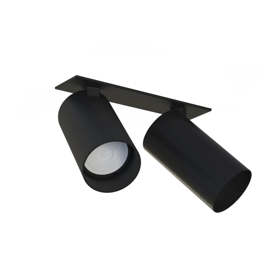 Nowodvorski Deckenspot 2-flammig GU10 Schwarz Metall Unterputz< Spots|Flurlampen