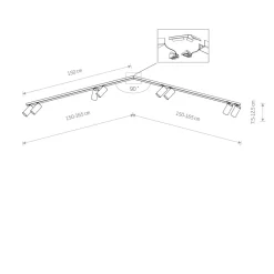 Deckenleuchten|Spots*Nowodvorski Deckenspot 8-flammig GU10 2x 150 cm Messing Metall