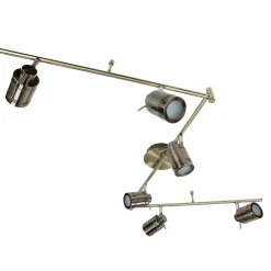 Searchlight Deckenspot 6-flammig IP44 GU10 in Messing Antik Metall Bad< Wohnzimmerlampen|Metall Lampen