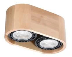 Sollux Deckenspot 2-flammig klein Modern Holz wohnlich DIWO< Holzlampen|Moderne Lampen