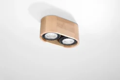 Sollux Deckenspot 2-flammig klein Modern Holz wohnlich DIWO< Holzlampen|Moderne Lampen