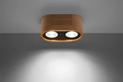 Sollux Deckenspot 2-flammig klein Modern Holz wohnlich DIWO< Holzlampen|Moderne Lampen