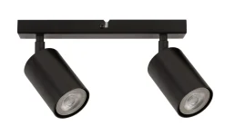 Wohnzimmerlampen|Küchenlampen*Sigma Deckenspot 2-flammig Schwarz schwenkbar L:25 cm GU10