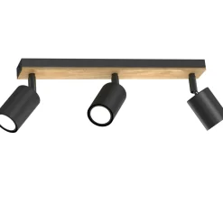 Spots|Flurlampen*Luminex Deckenspot flexibel Holz Metall Schwarz 3-flammig GU10