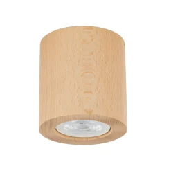 Spots|Flurlampen*TK Lighting Deckenspot Holz GU10 Ø 8 cm rund H: 8,5 cm in Buche