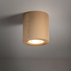 Spots|Flurlampen*TK Lighting Deckenspot Holz GU10 Ø 8 cm rund H: 8,5 cm in Buche