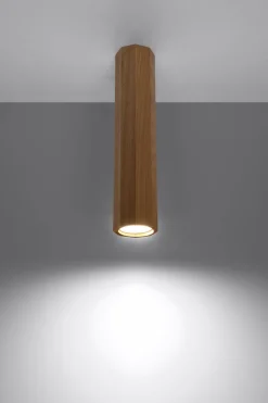 Holzlampen|Moderne Lampen*Sollux Deckenspot Holz H: 30 cm schmal GU10 blendarm Modern