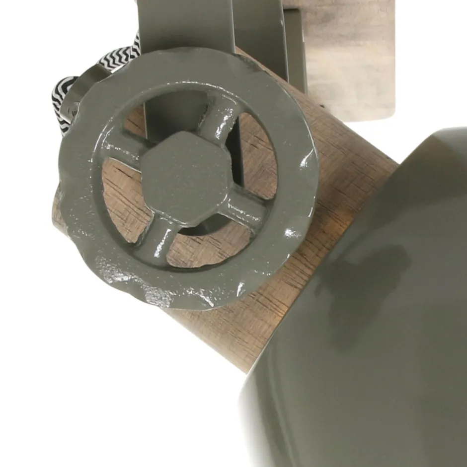 Deckenleuchten|Spots*Steinhauer Deckenspot Holz Metall Grün 59 cm E27 3-flmg flexibel