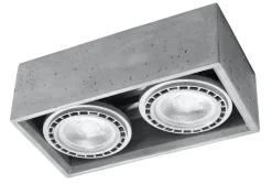 Küchenlampen|Betonlampen*Sollux Deckenspot innen Beton 27 cm lang eckig 2-flammig GU10