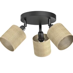 Luminex Deckenspot Jute Metall Schwarz Ø34 cm E27 flexibel< Spots|Flurlampen