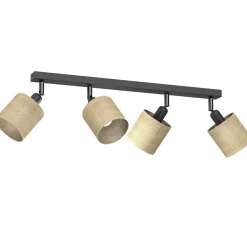 Spots|Flurlampen*Luminex Deckenspot Jute Metall Schwarz E27 65 cm verstellbar