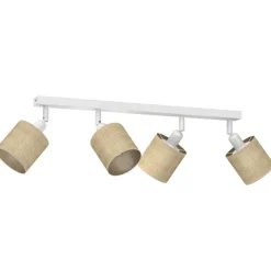 Spots|Flurlampen*Luminex Deckenspot Jute Metall Weiß E27 65 cm verstellbar