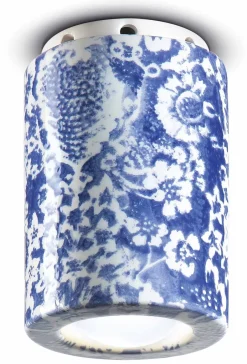 Wohnzimmerlampen|Keramiklampen*Ferroluce Deckenspot Keramik Ø 8,5 cm Aufputz Blau Muster E14