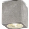 Bürolampen|Wohnzimmerlampen*Ferroluce Deckenspot Keramik E27 Aufputz Beton-Optik eckig Modern