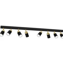 Deckenleuchten|Spots*Luminex Deckenspot lang 110 cm 8-flammig Schwarz Gold GU10