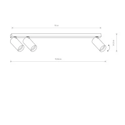 Nowodvorski Deckenspot länglich 70 cm 3-flammig GU10 in Weiß Gold< Deckenleuchten|Spots