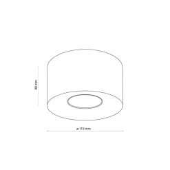 TK Lighting Deckenspot Metall Ø 11 cm rund klein flach GU10 Schwarz< Spots|Küchenlampen