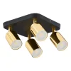 TK Lighting Deckenspot Metall 4-flammig GU10 Schwarz Gold BRIONY< Deckenleuchten|Flurlampen