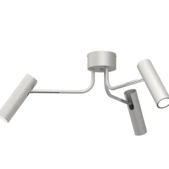 Spots|Flurlampen*Luminex Deckenspot Metall Grau Chrom H:27 cm 3-flammig flexibel