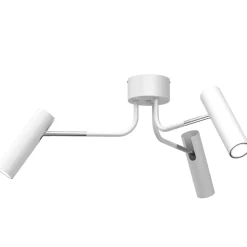 Spots|Flurlampen*Luminex Deckenspot Metall Weiß Grau Chrom 3-flammig flexibel