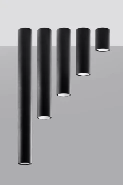 Sollux Deckenspot Schwarz 20 cm hoch Ø 6 cm schmal GU10 Metall< Küchenlampen|Moderne Lampen