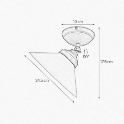 Spots|Badezimmer Lampe*Giovanni Battista Deckenspot schwenkbar Ø 24,5 cm Glas Messing E27