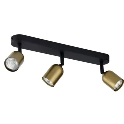 TK Lighting Deckenspot verstellbar 3-flammig in Schwarz Gold Metall< Deckenleuchten|Flurlampen